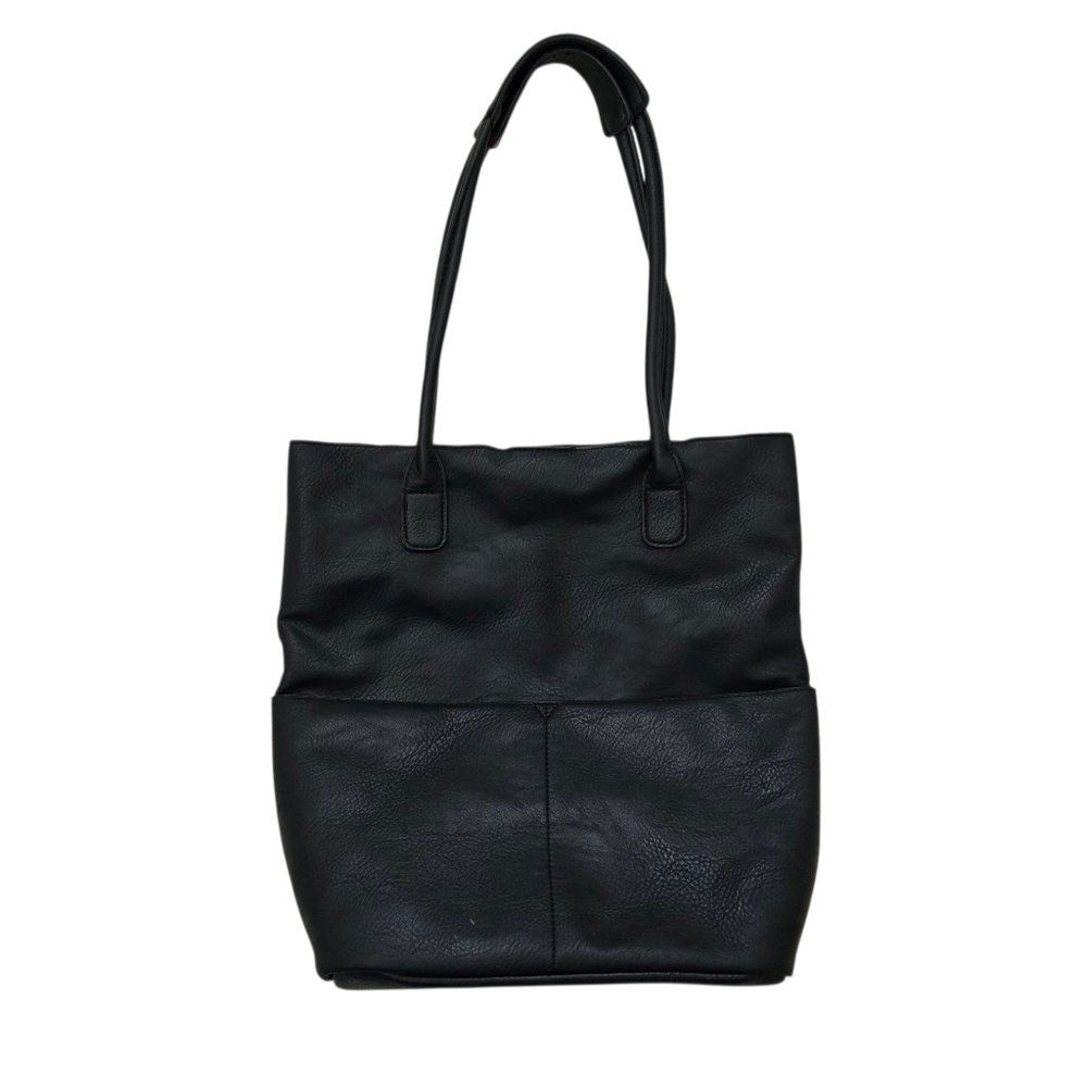 Joy Susan Faux Leather Tote Bag, Shoulder Bag Black Lightweight Travel